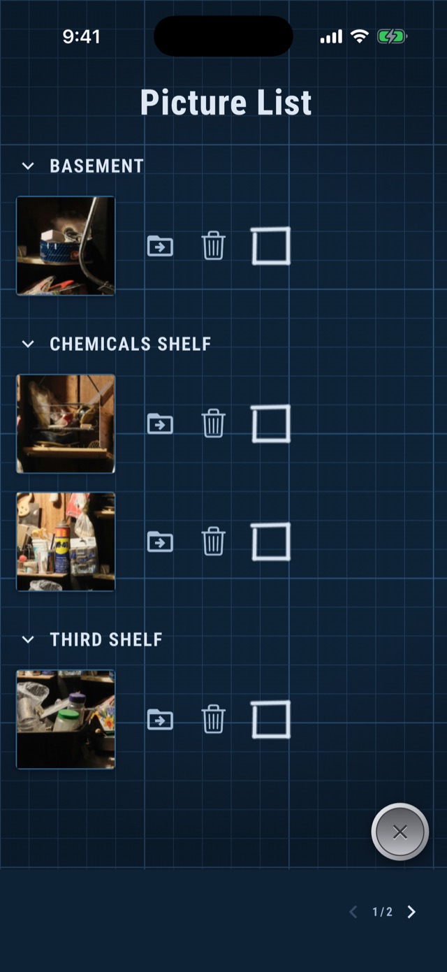 The picture list grouped by destination